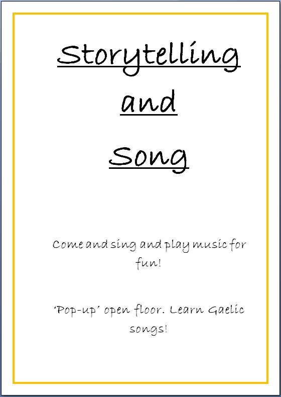 Storytelling and Song poster - dates and venues